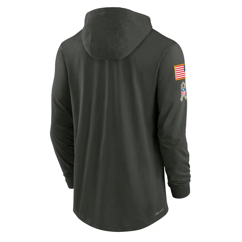 Minnesota Vikings Nike Forest Green 2025 Salute to Service Sideline Dri-FIT Hoodie