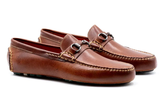 Monte Carlo Saddle Leather Horse Bit Driving Loafers