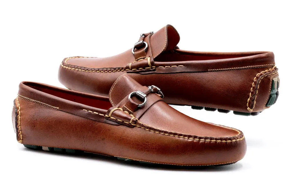 Monte Carlo Saddle Leather Horse Bit Driving Loafers