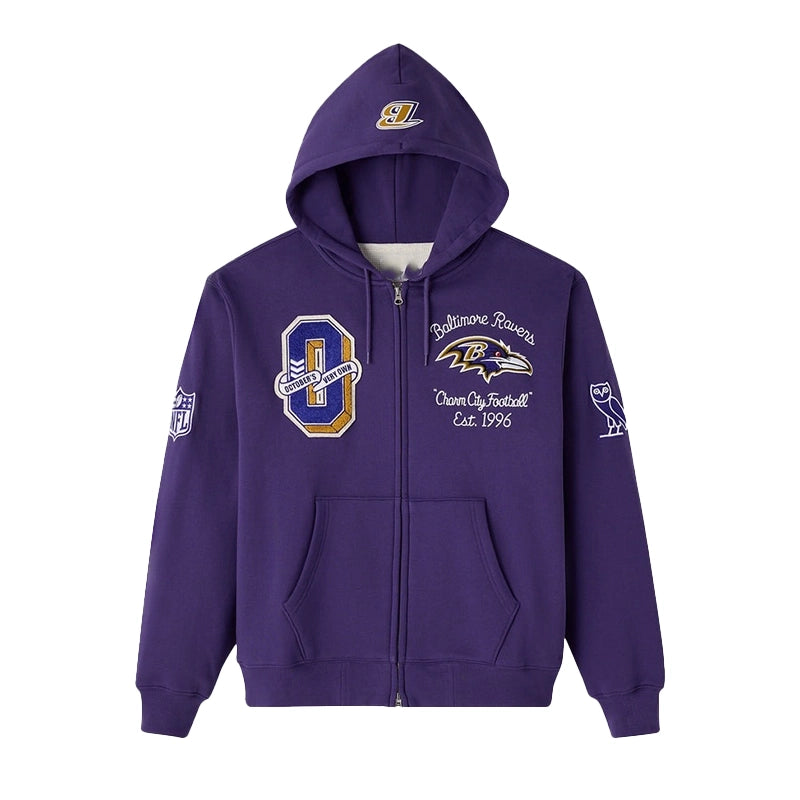 OVO 2025 Baltimore Ravens Waffle Lined Hoodie