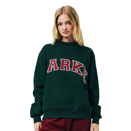 Parke Holiday Varsity Mockneck Green Sweatshirt