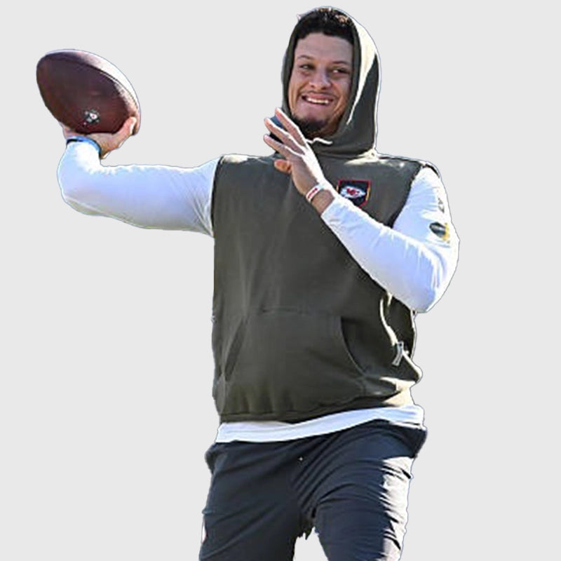 Patrick Mahomes Chiefs 2025 Salute to Service Sleeveless Hoodie