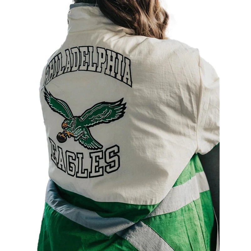 Philadelphia Eagles Green and White Starter Jacket