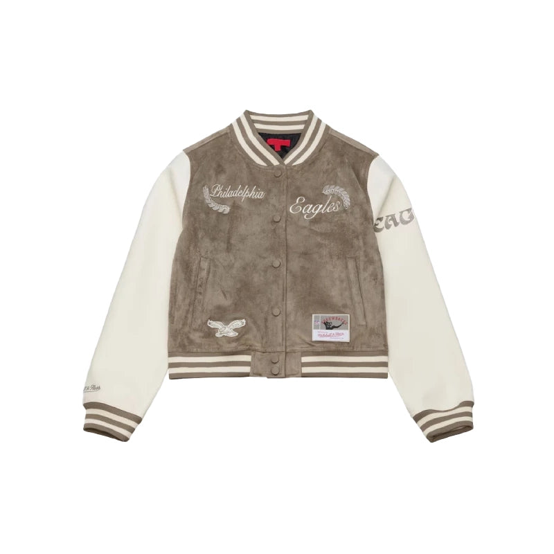 Philadelphia Eagles Tan-Cream Varsity Jacket