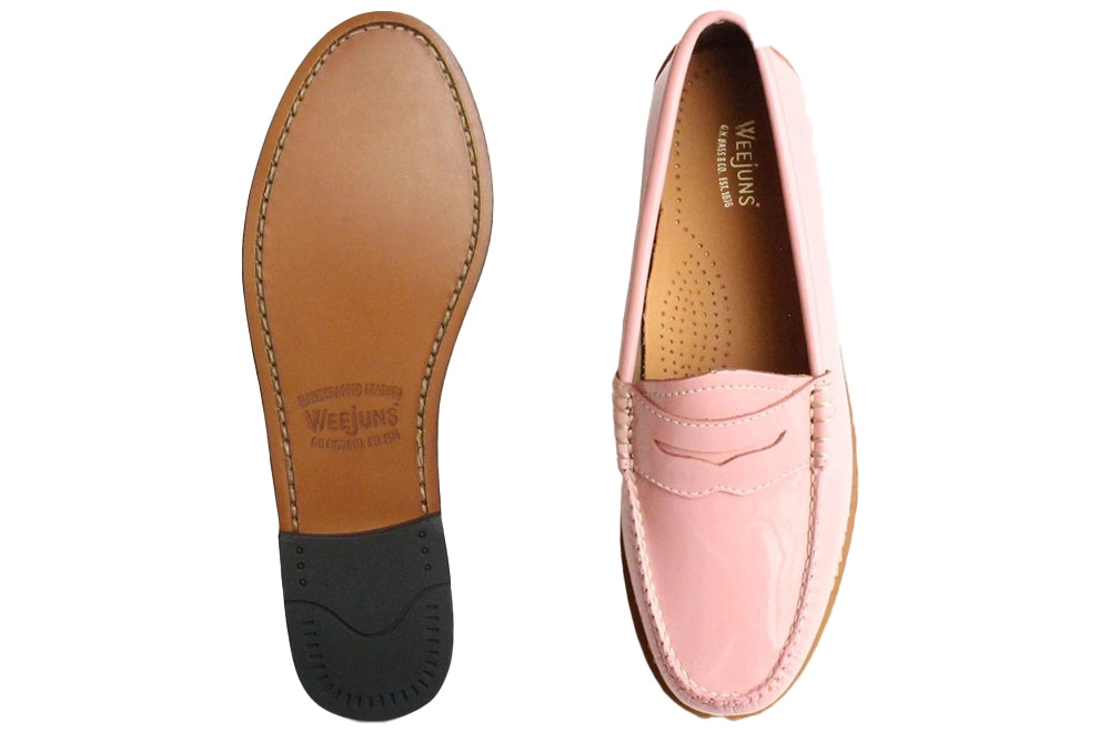 Pink Patent Leather Ladies Penny Loafers Bass Shoes