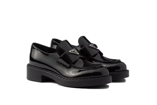 Prada Chocolate Patent Leather Loafers