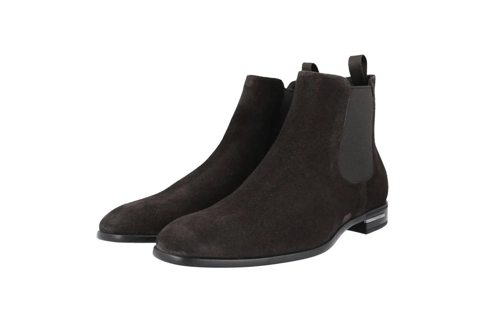 Prada Suede Chelsea Booties Ankle Half Boots Shoes