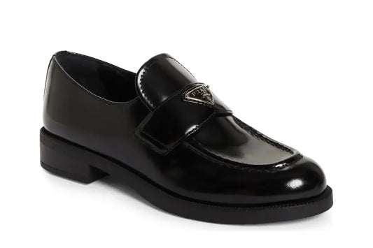 Prada Triangle Logo Patent Leather Loafer