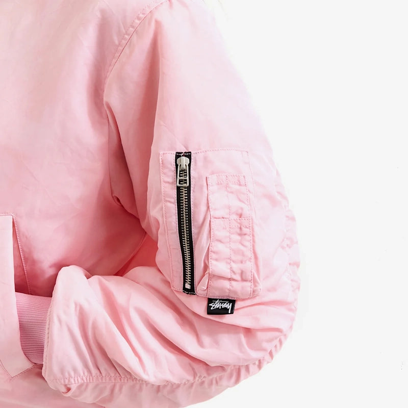 Stussy Dyed Nylon Bomber Pink Jacket