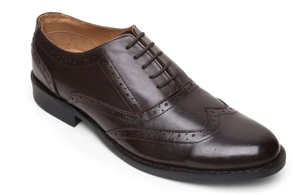Teakwood Genuine Leather Brown Oxford Shoes