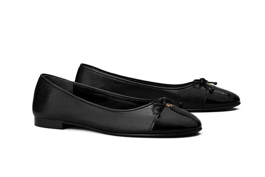 Womens Tory Burch Cap Toe Ballet Flats