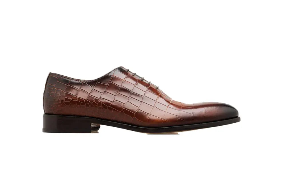 Wholecut Oxford Plain Toe Brandy Nicol Croc