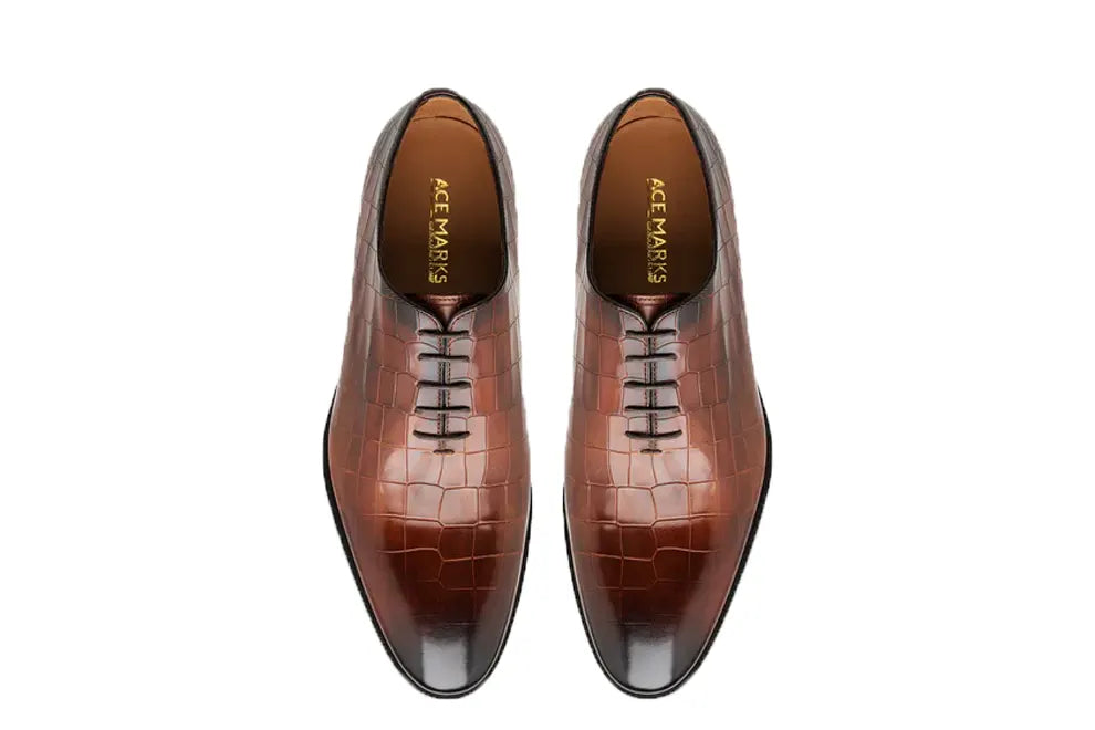 Wholecut Oxford Plain Toe Brandy Nicol Croc