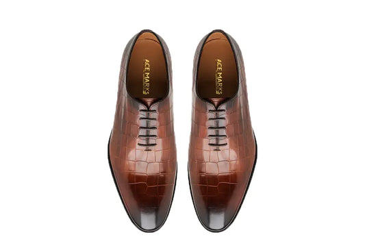 Wholecut Oxford Plain Toe Brandy Nicol Croc