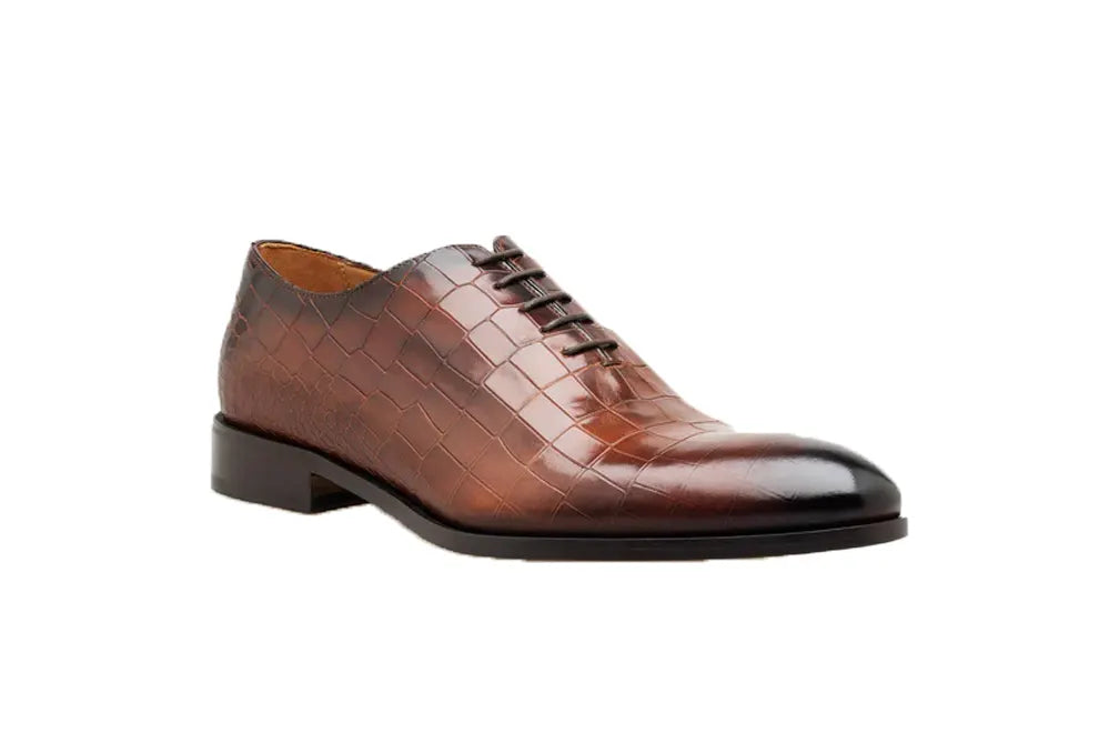 Wholecut Oxford Plain Toe Brandy Nicol Croc